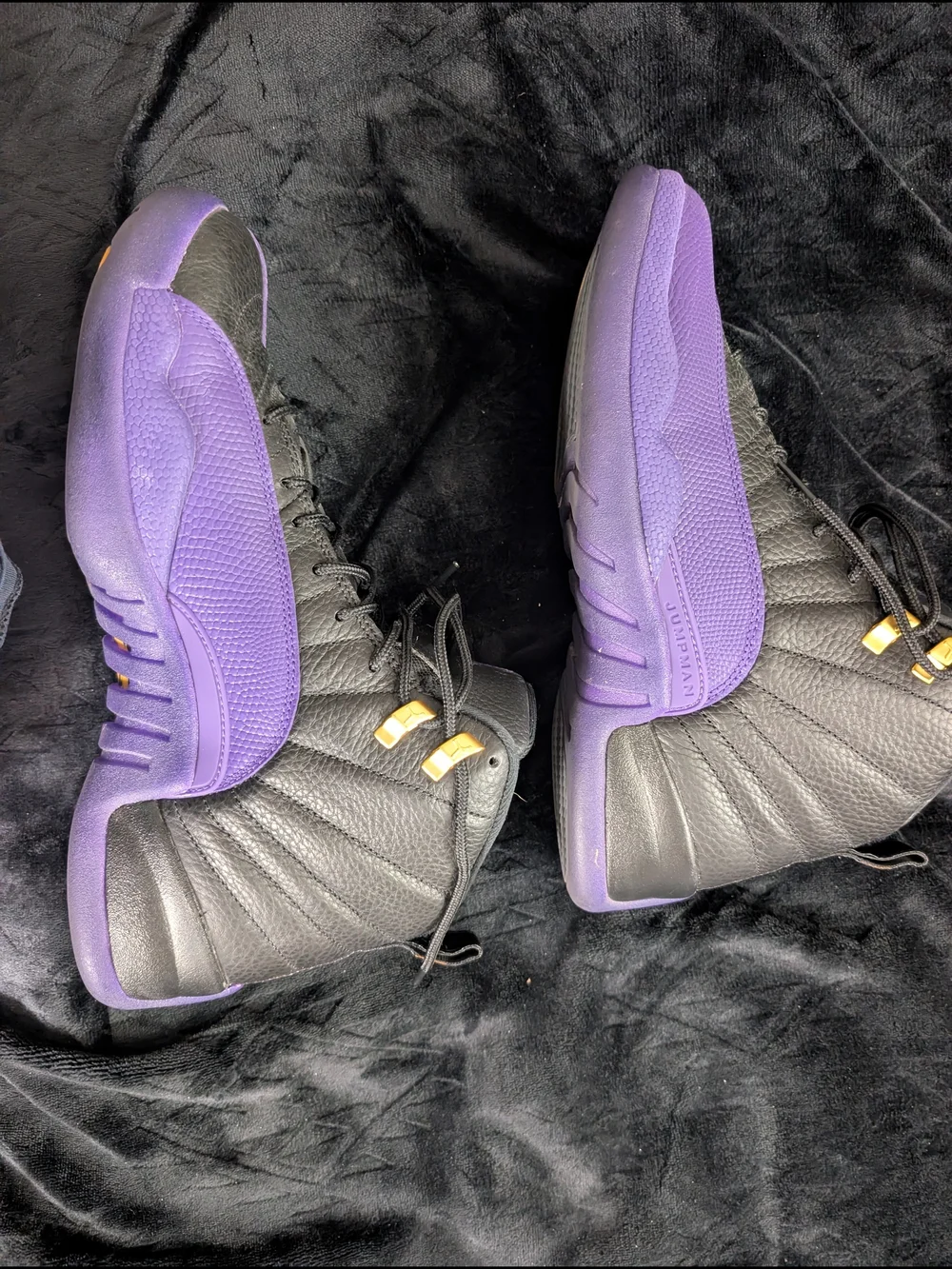Air Jordan 12 Retro Black & Purple Sneakers